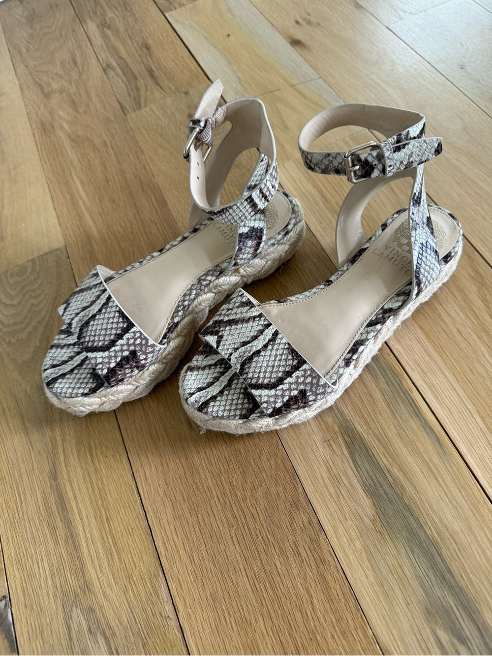 Vince Camuto Snake Print Espadrille Platform Sandals